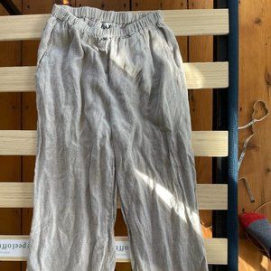 Flax Tan Linen Ankle Trousers (S)